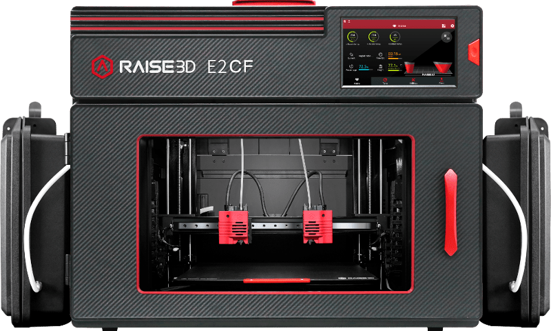 Basata sulla pluripremiata stampante Raise3D E2, la E2CF è progettata per stampare materiali caricati ed è ottimizzata per la fibra di carbonio.