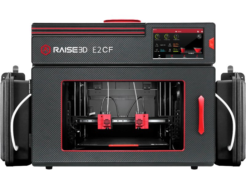 Basata sulla pluripremiata stampante Raise3D E2, la E2CF è progettata per stampare materiali caricati ed è ottimizzata per la fibra di carbonio.